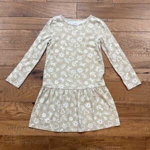 Carters Kids Vintage Boho Icon Print Ruffle Hem Long-Sleeve Dress - Size 10/10A